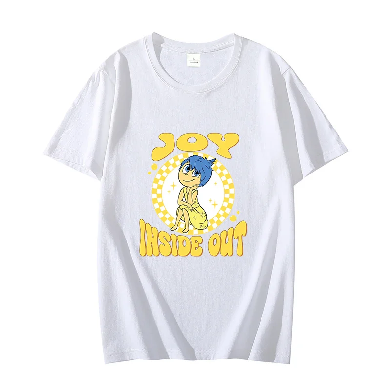 Disney Inside Out 2 T-shirt Kobiety Mężczyźni Cartoon Printed Tee Adult Family Clothes Summer White Loose T-shirts Casual Cute Clothing