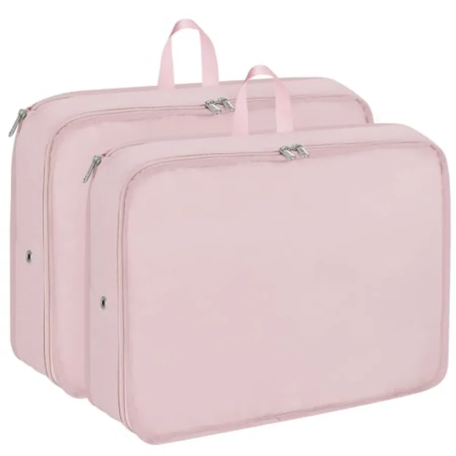 

Розовые расширяемые компрессионные упаковочные кубы для дорожных принадлежностей, 2 шт., органайзеры для чемоданов, легкие полиэстеровые сумки для хранения