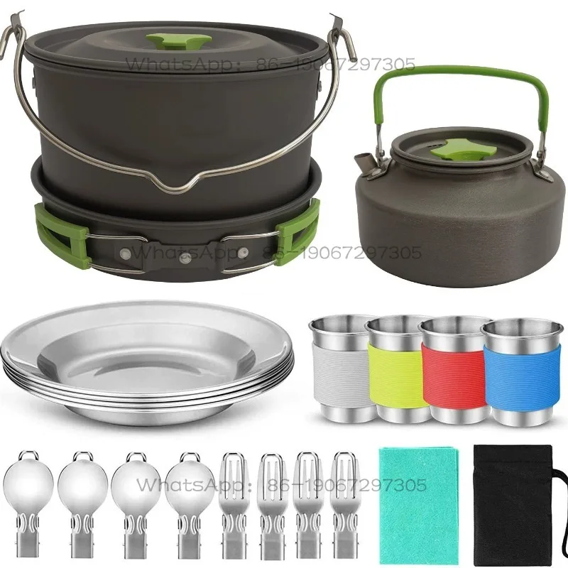 Outdoor Goods Camping Portable Cooker Extra Large Hanging Pot 5-7 People Picnic Set Pot