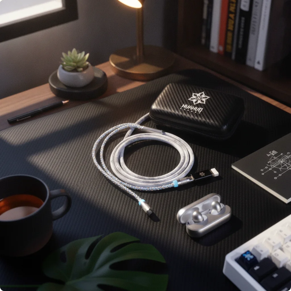 Keyboard Cable with Detachable Metal Aviator Long-Lasting Keyboard Cable with Aviator Connector Space-Saving Reliable for Gamers