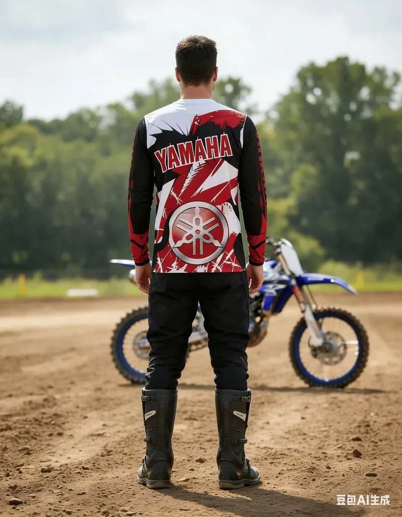 2026 Summer Yamaha Hot Red Fashionable Long Sleeve T-shirt for Men and Women Trendy Personalized Large  Motorcycle Riding Shirt