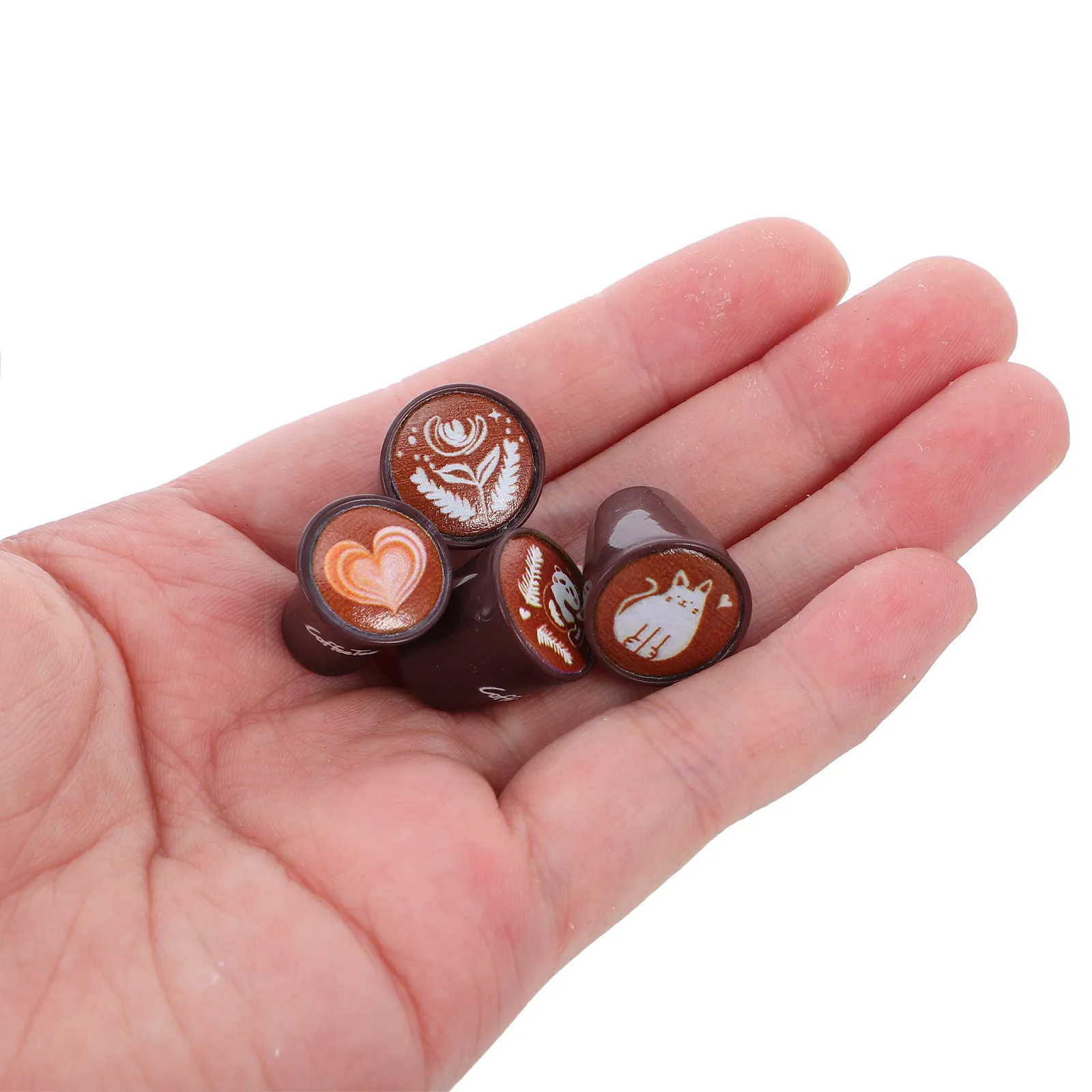 90Pcs Mini Resin Coffee Cups Dollhouse Latte Art Kitchen Set Japanese Miniature Beverage Accessories Micro Landscape