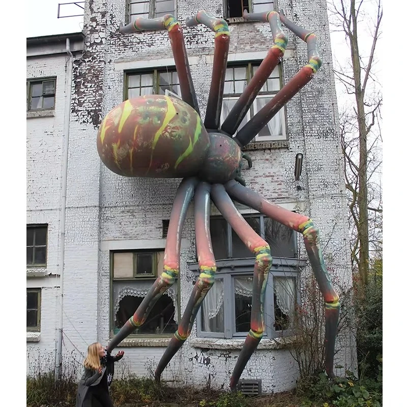 6 Meters Halloween Giant Hanging Inflatable Spider Model Balloon Oxford Cloth Easy Setup For Wall/Window Decoration