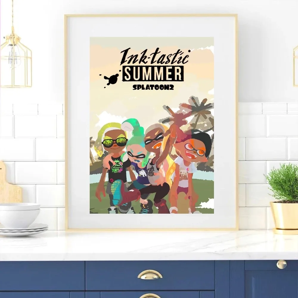 S-Splatoon 3 Game Poster Home Room Decor Livingroom Bedroom Aesthetic Art Wall Painting Stickers