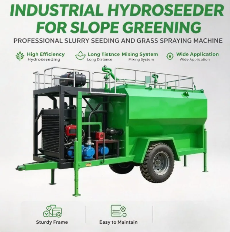 Noise Reduced Hydro Seeder Environment Friendly For Near Residential Area Construction And Park Greening Projects