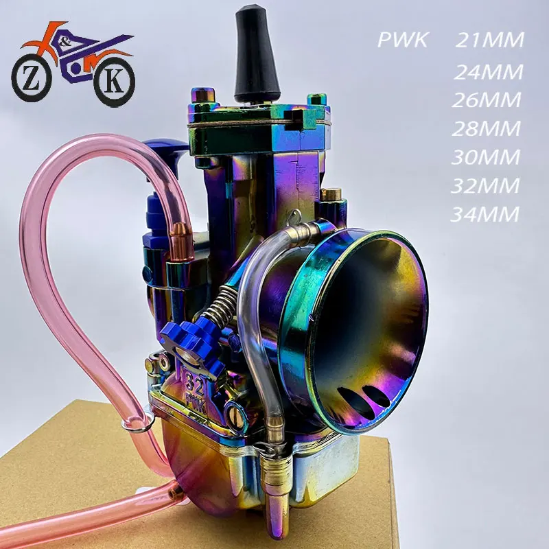 Colorful PWK Motorcycle Carburetor for 2T/4T Engine Scooters Dirt Bike ATV 21 24 26 28 30 32 34mm with Power Jet Racing Moto