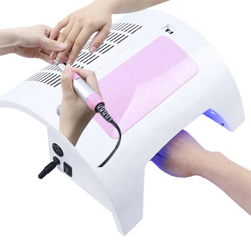 4 in 1 60W Nail Vacuum Cleaner Multifunctional Polishing Drill LED photother Lamp Integrated Machine Nail Enhancement Tool