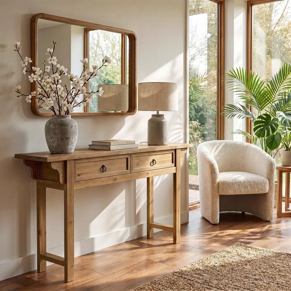 Solid Wood Entryway Table 63
