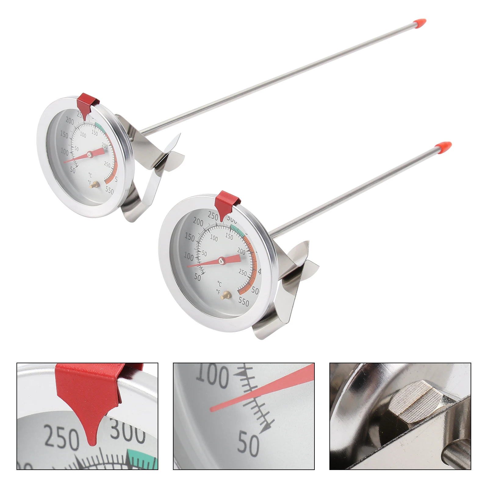 

2 Pcs Temperature Gauge Stainless Steel Food Kitchen Baking Meat Cooking Thermometer Precision High Temp Readings Easy Operation
