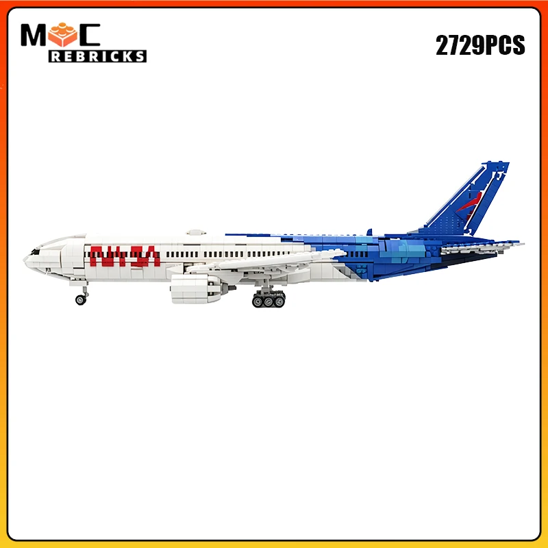 MOC City 777-200 Airborne Science Research Airplane Jet Transport Plane Interior DIY Building Blocks Bricks Toy Model Gift