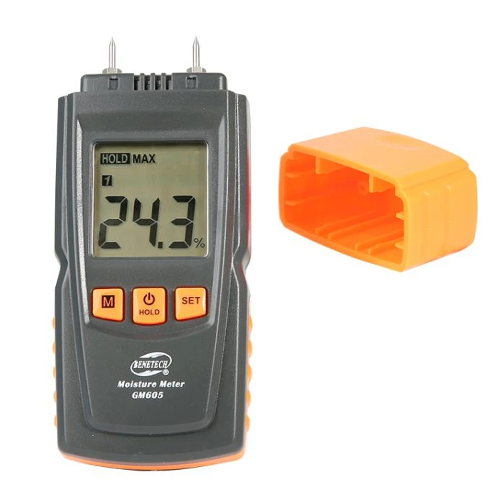 GM605 Digital LCD Display Wood Moisture Meter Humidity Tester Timber Damp Detector Portable Wood Moisture Meter