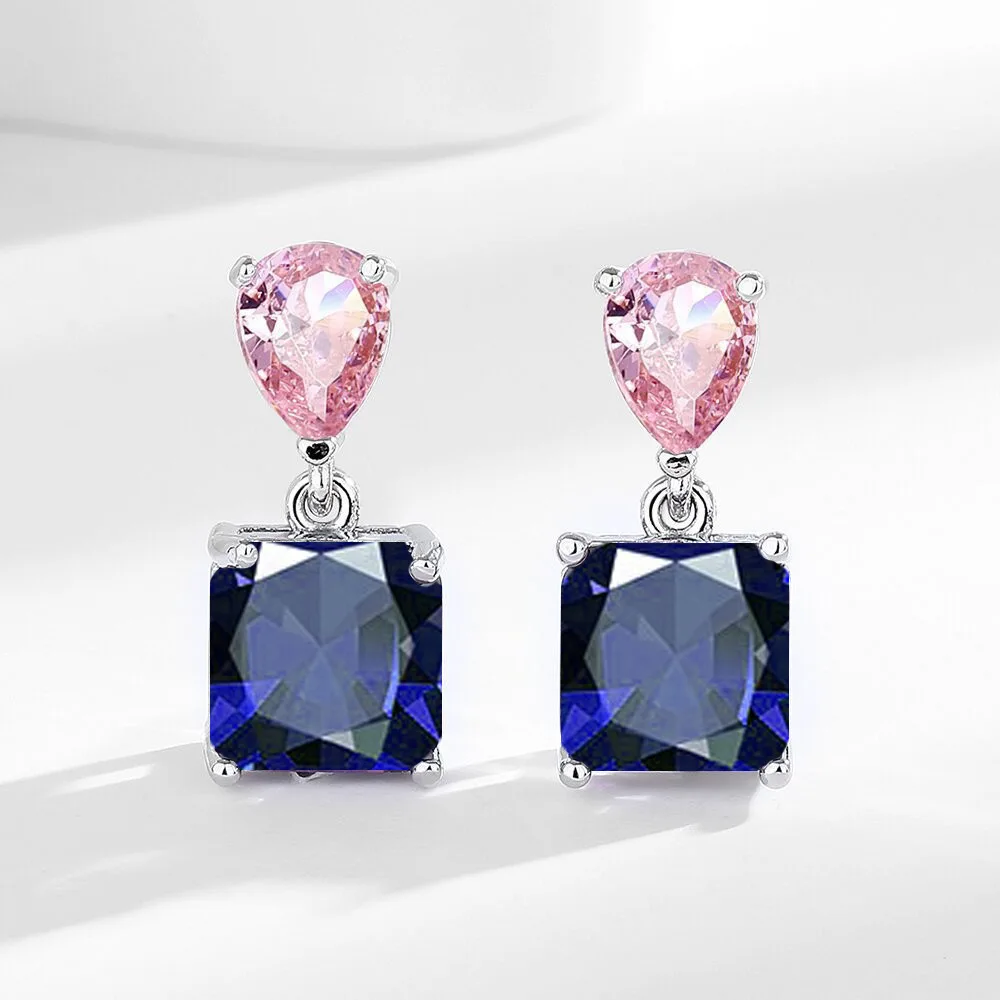 Edle 925 Sterling Silber Super-Feine Süße Farbige Edelstein-Ohrringe für Damen, Vielseitige Quasten-Ohrringe mit Eleganter Ausstrahlung – Detail 9