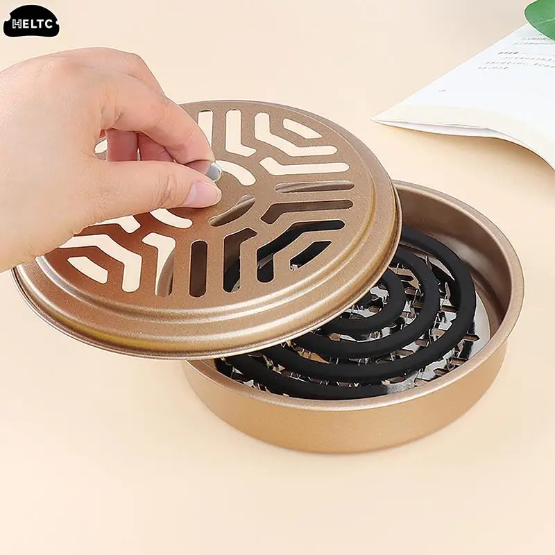 1PCS Incensory Mosquitoes Coil Holder Tray Frame Stainless Steel Round Rack Plate For Spirals Incense Insect Repellent  Holder