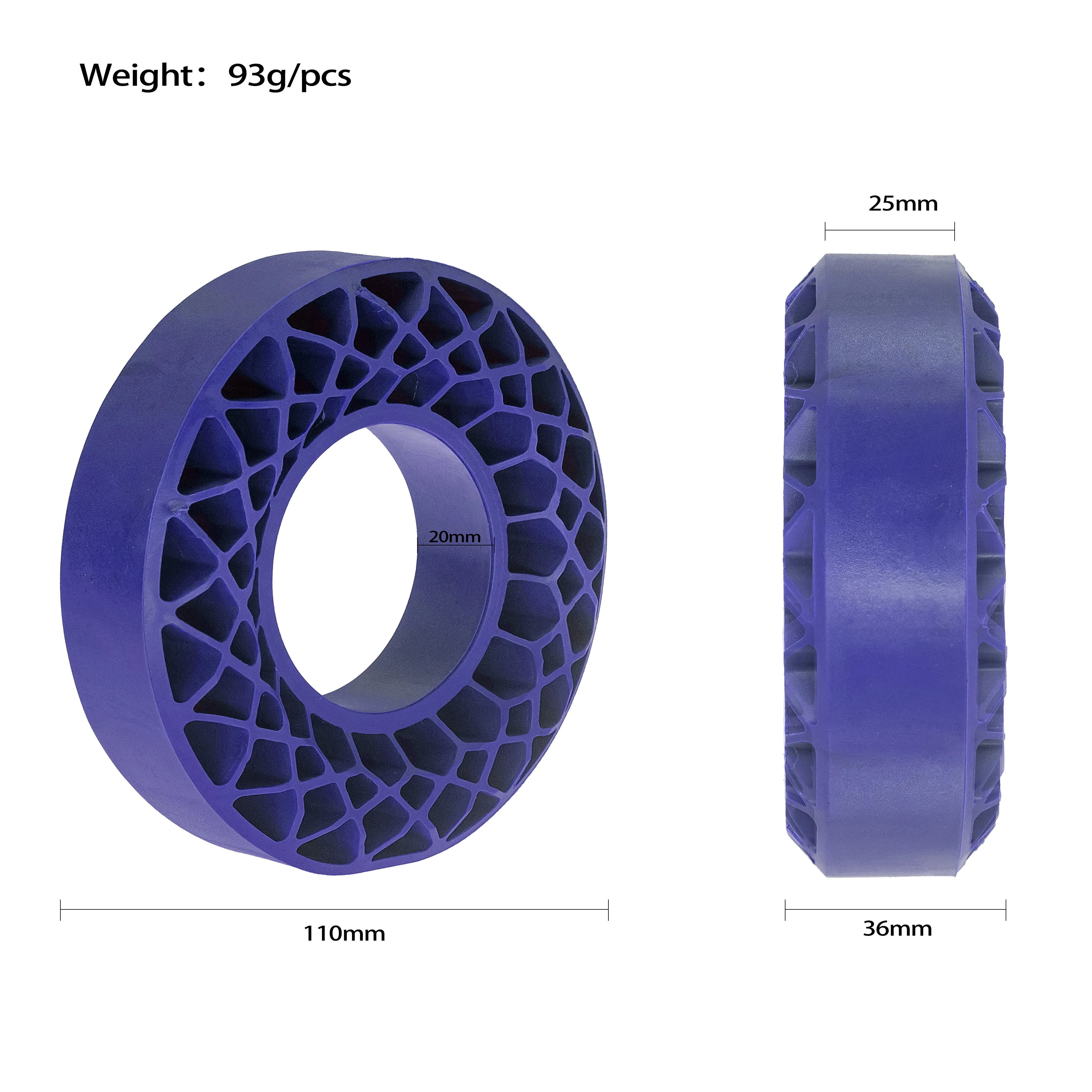 

1,9-дюймовые мягкие силикагелевые противопеновые вставки 110x36 мм для радиоуправляемого гусеничного автомобиля в масштабе 1/10, совместимые с Traxxas TRX-4 SCX10 Capra TF2 Gen