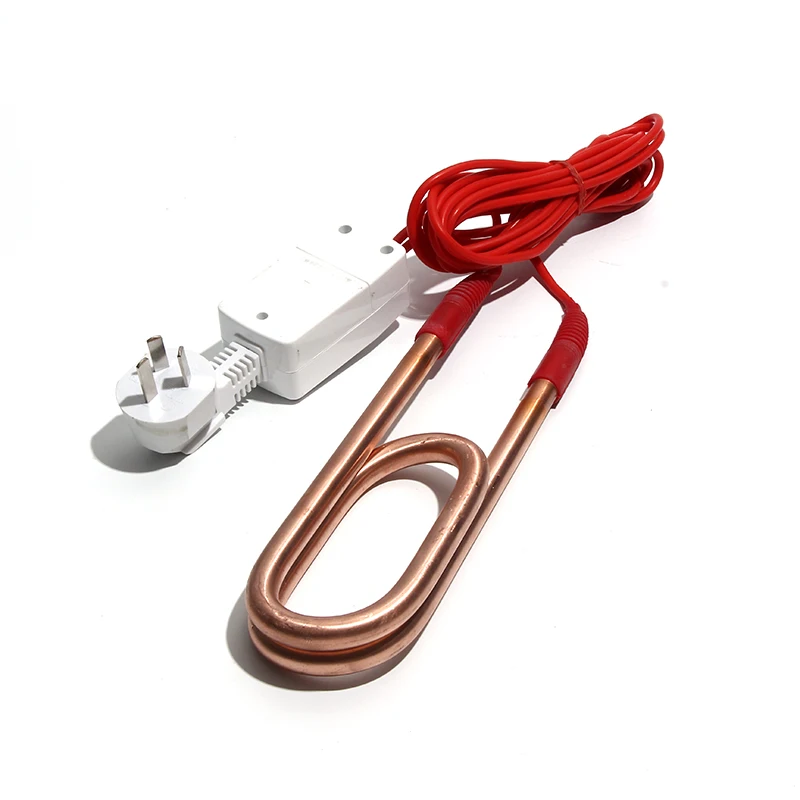 220V Electric Industrial Heating Rod Water Submersible Double U Fully Sealed Copper Heater Pipe 2.5KW/3KW With EU Plug