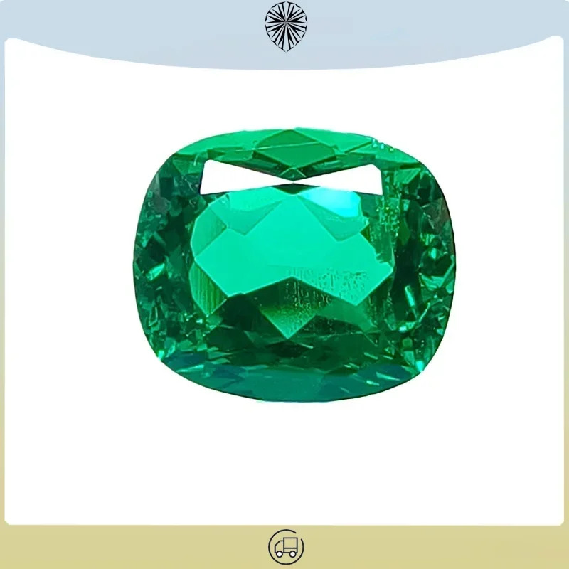 

Lab Grown Colombian Emerald Green Color Rectangle Cushion Shape Gemstone For Charms Diy Jewelry Making Selectable AGL Certificat