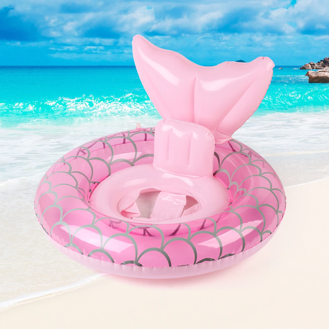 عوامة مسبح قابلة للنفخ، حلقة سباحة وأنبوب سباحة، متعة صيفية للماء في الشاطئ وحفلات المسبح، مثالية للأنشطة المائية