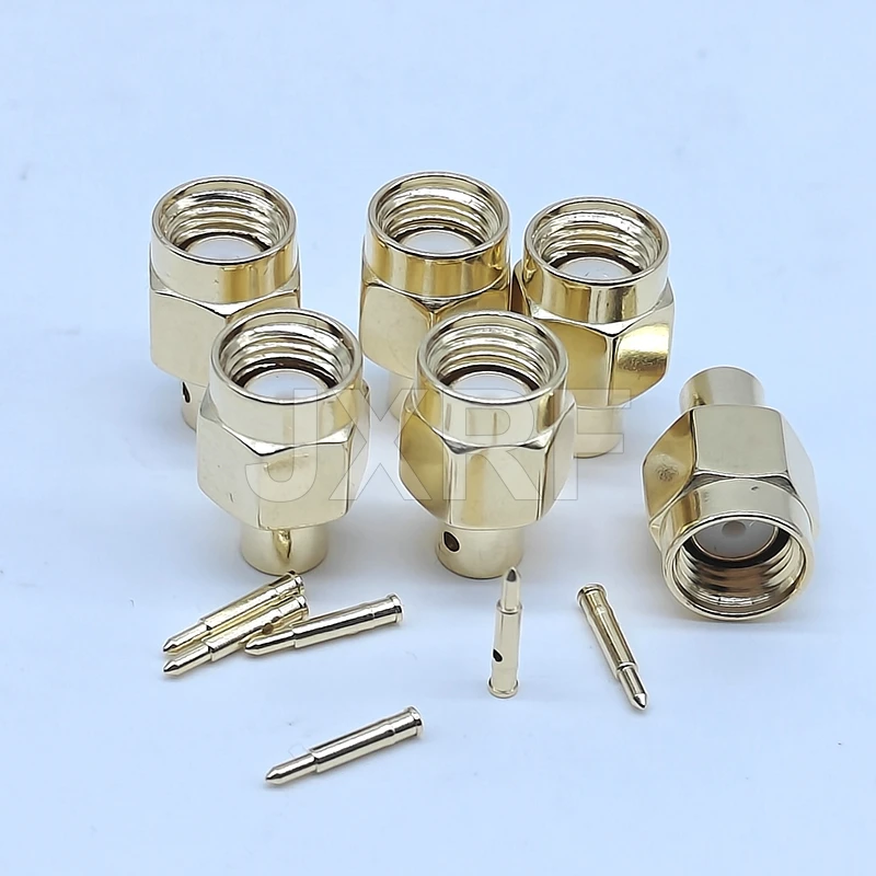 100pcs SMA Male Plug Connector Solder for RG402 .141 Semi-Rigid Cable 50 Ohm