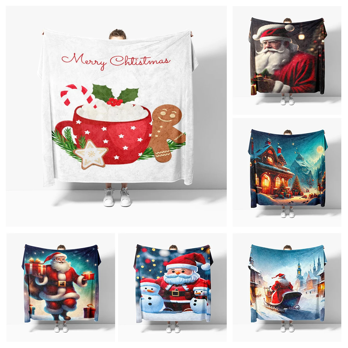 

Home decoration plush Throw Sofa blanket Bedspread bed fluffy soft blankets decor Plaid Modern Halloween Merry Christmas winter