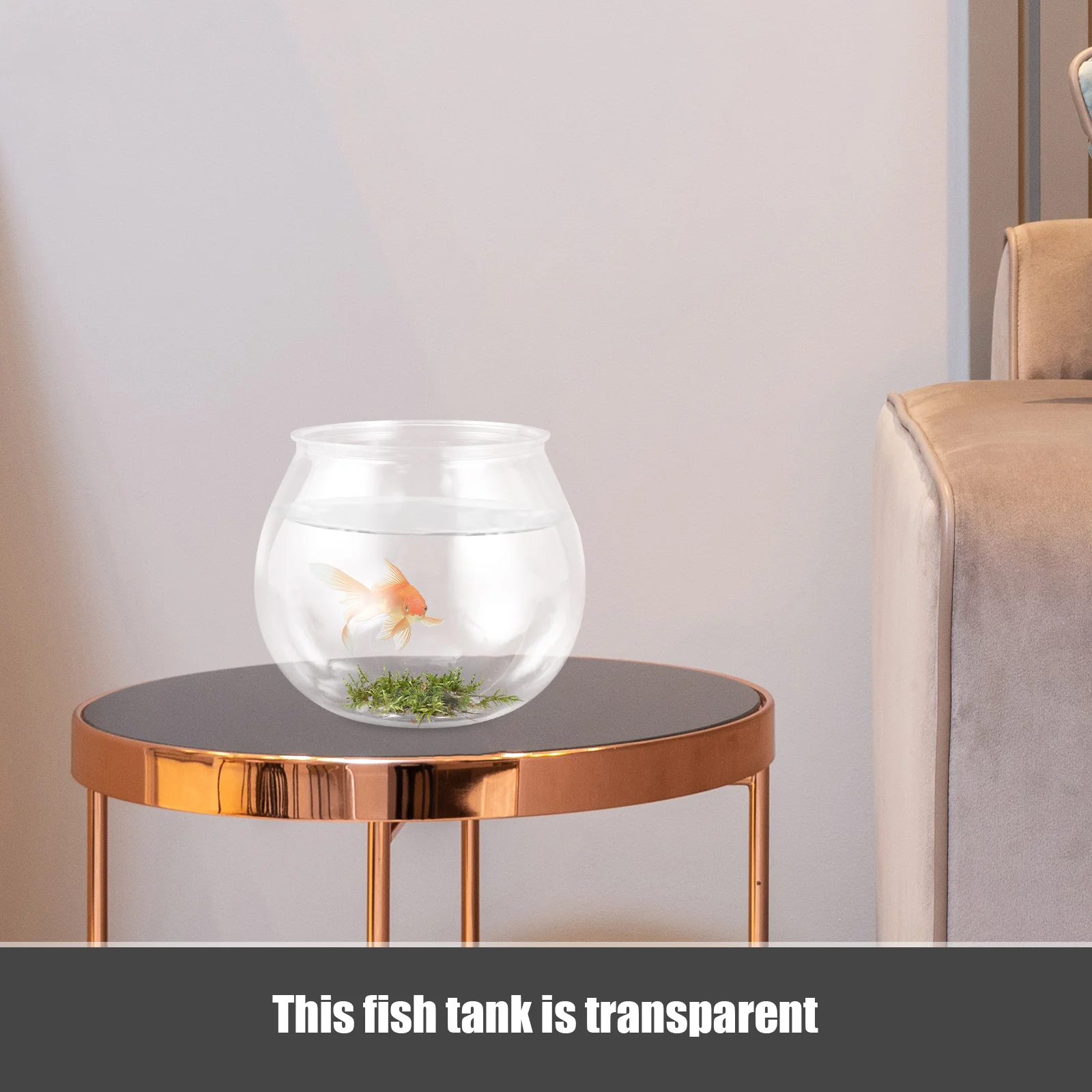 Clear Fish Bowl Round Fish Tank Plastic Fish Tank Decor Vase Goldfish Aquarium Fish Storage Container For Home Office Adornment