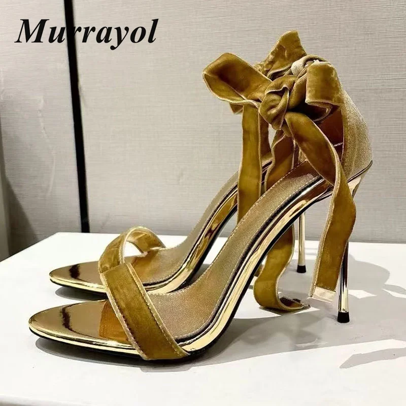 Sandals Women Thin High Heels Suede Ankle Strappy Design Gladiator Sandalias Mujer Summer Sexy Party Dress Shoes Lazy Stiletto