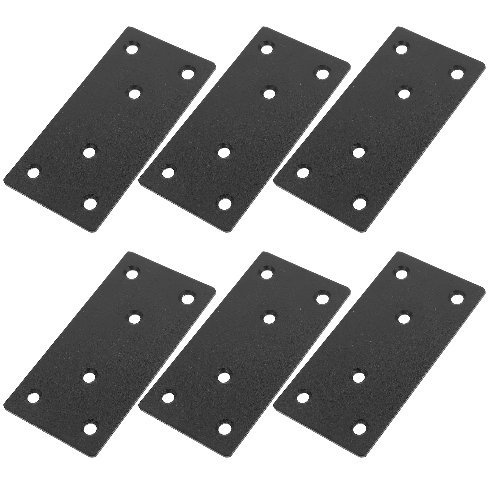 

6 Sets Repair Board Fence Brackets for Wood Black Mending Plate Flat Corner Stainless Steel Joining Plates
