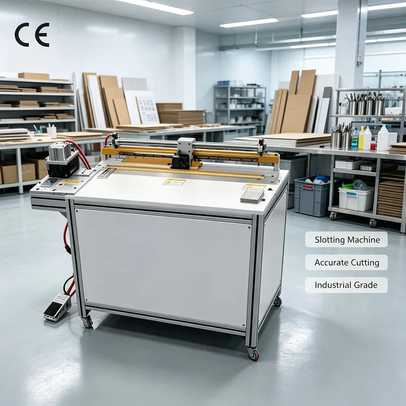 Semi-Automatic Pneumatic Paper Corner Cutter, Rigid Gray Cardboard V-Shaped Slotting Machine