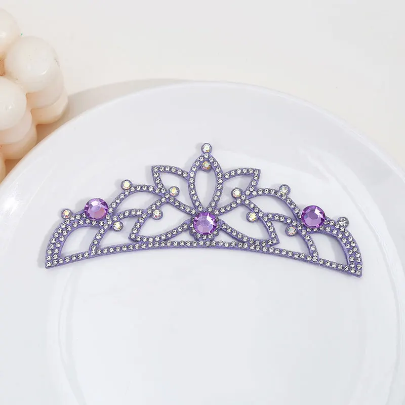 6 Stück Diamant-Blumenkönigin-Applikationen, magische Haarspange, Kronen-Dekoration, DIY-Aufnäher für Kleidung und Schuhe – Detail 3