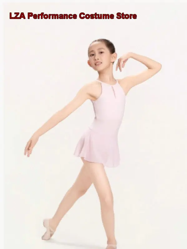 Li's Dance Dress Spaghetti Strap Body Suit Watercolor Halter Neck Gymnastics Basic Training