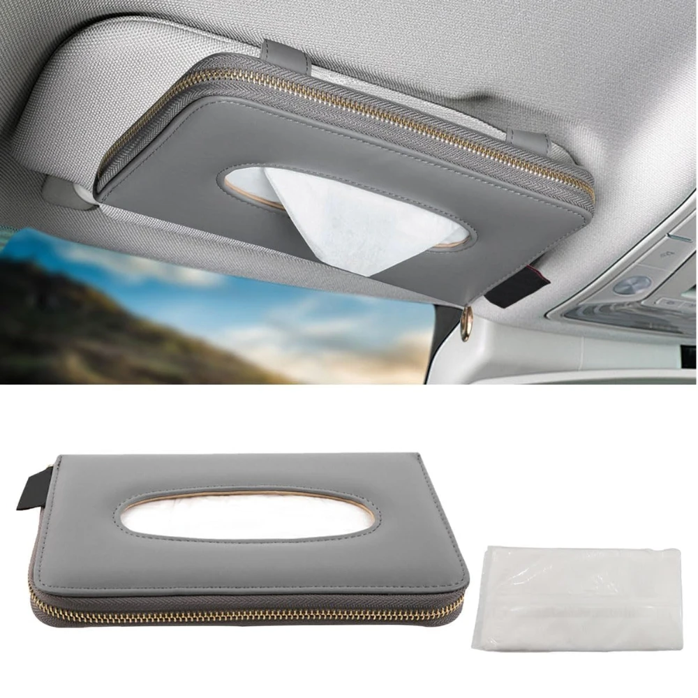 

Car Tissue Holder Car Sun Visor Tissue Box Holder Car Backseat Paper Carton Leather Car Tissue Napkin Case Universal Car