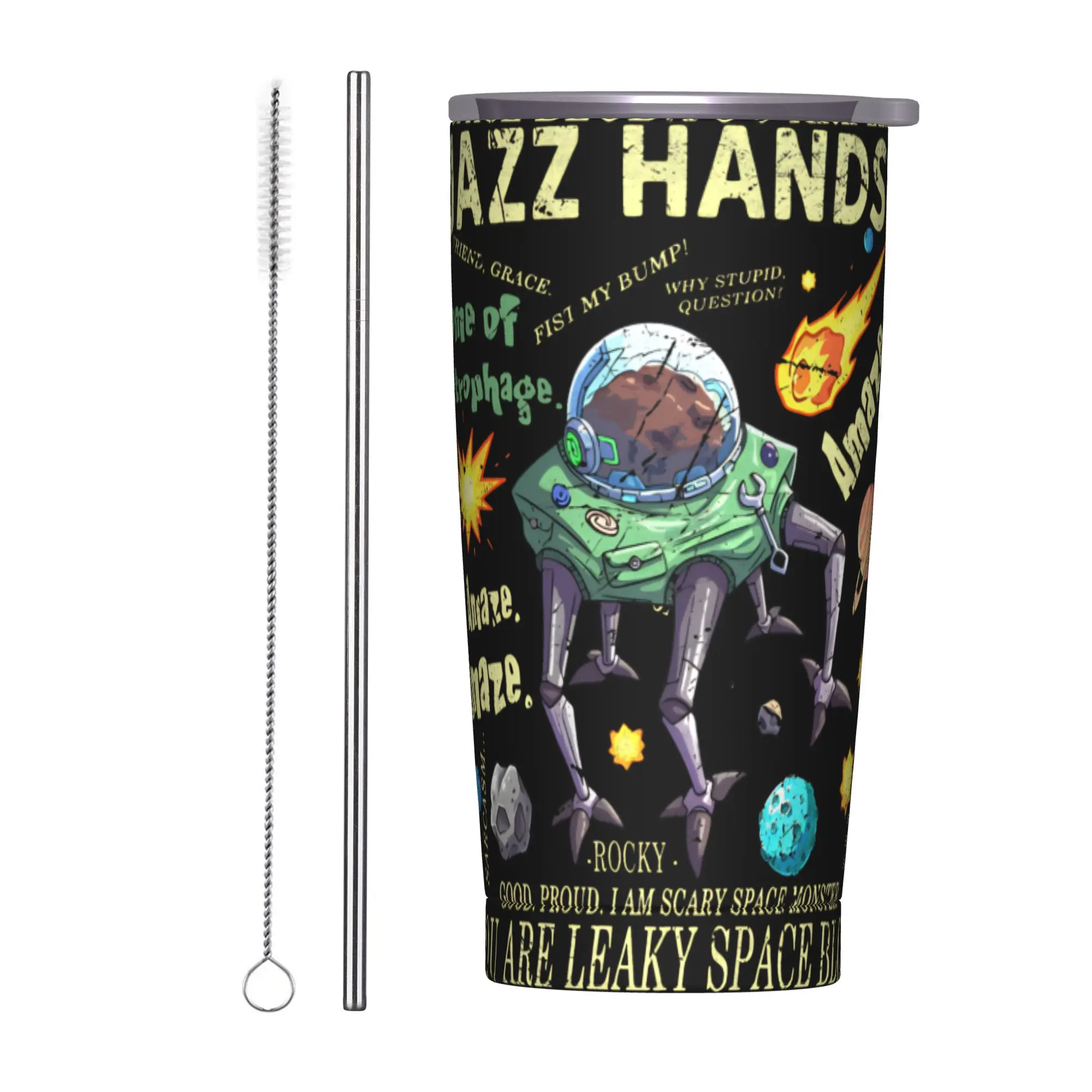 Rockys Amaze Vintage Bookish Book Project Hail Mary Insulated Tumbler Straws Stainless Steel Coffee Mugs Car Bottle Cups, 20oz