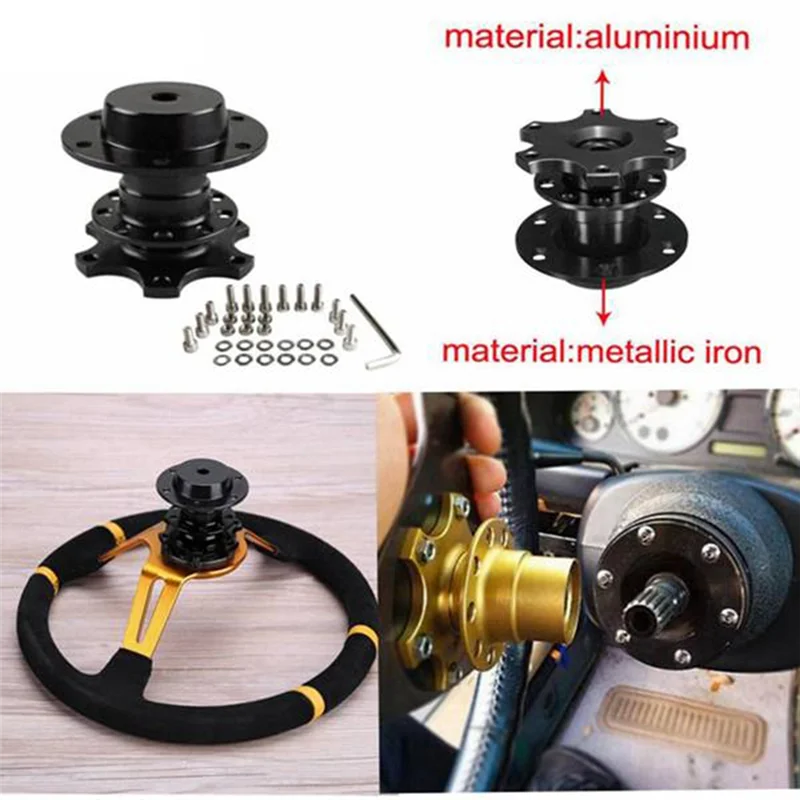 

Universal Steering Wheel Adapter For 6-Hole Steering Wheel Hub Heightening Quick Release Bracket