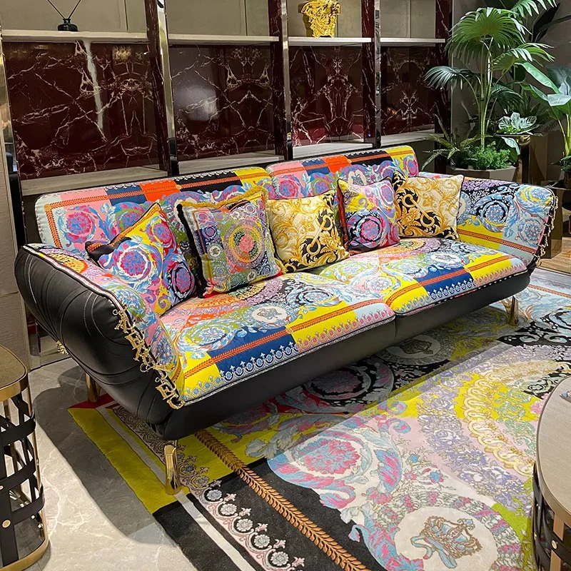 Italian light luxury fabric sofa