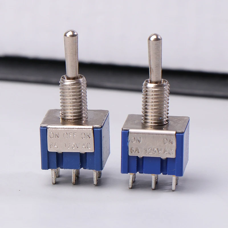 1PC Mini Kippschalter 3 Position 2 Position 3-Pin 6-Pin ON OFF ON DPDT DPST 6A 125VAC 3A 250VAC Rast Flachgriff Für Auto