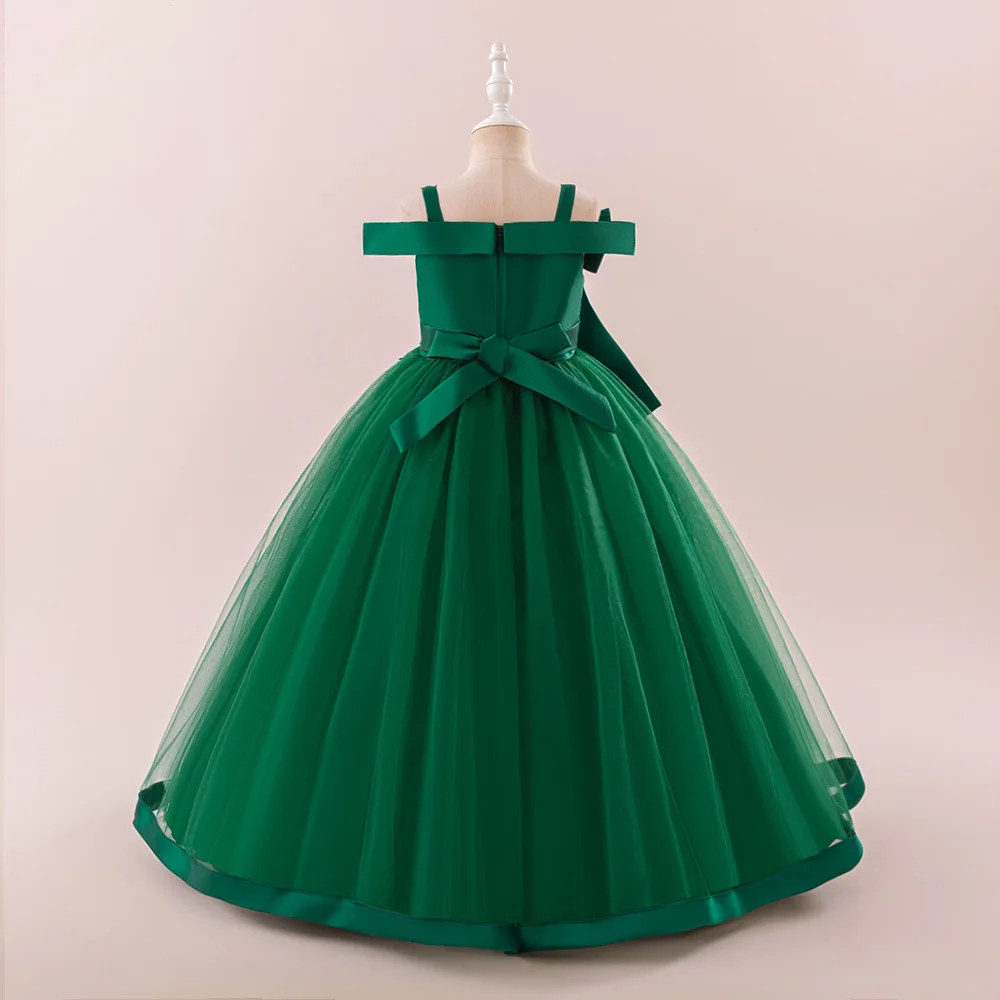 Fashion Girls Dresses for Party and Wedding Lace Sleeveless Flower Girl Dresses for Weddings Summer Girl Evening Gown 7-12 Years