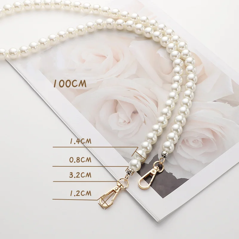 Bag Chain Multiple Sizes Single Shoulder Crossbody Handbag Chain Bag Chain Pearl Chain Lobster Buckle Chain Diy Pearl