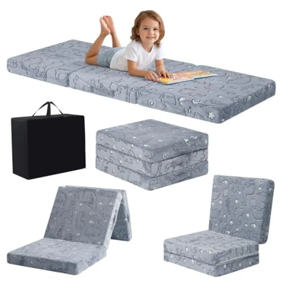 

Glow Dosaur Foldable Floor Mattress for , Trifold Nap Mat for Toddlers, Portable Daycare Sleepg Futon or Floor Bed, 57x22 ch