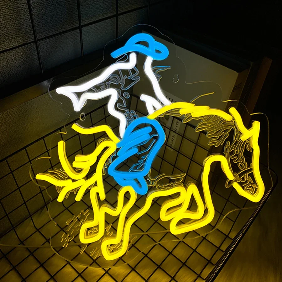 

Led Neon Light For Show Jumping Horse,Ockey Rodeo Room Decor,Home, Bar, Game Room Decor,Riding A Horse Neon Sign For Wall Decor