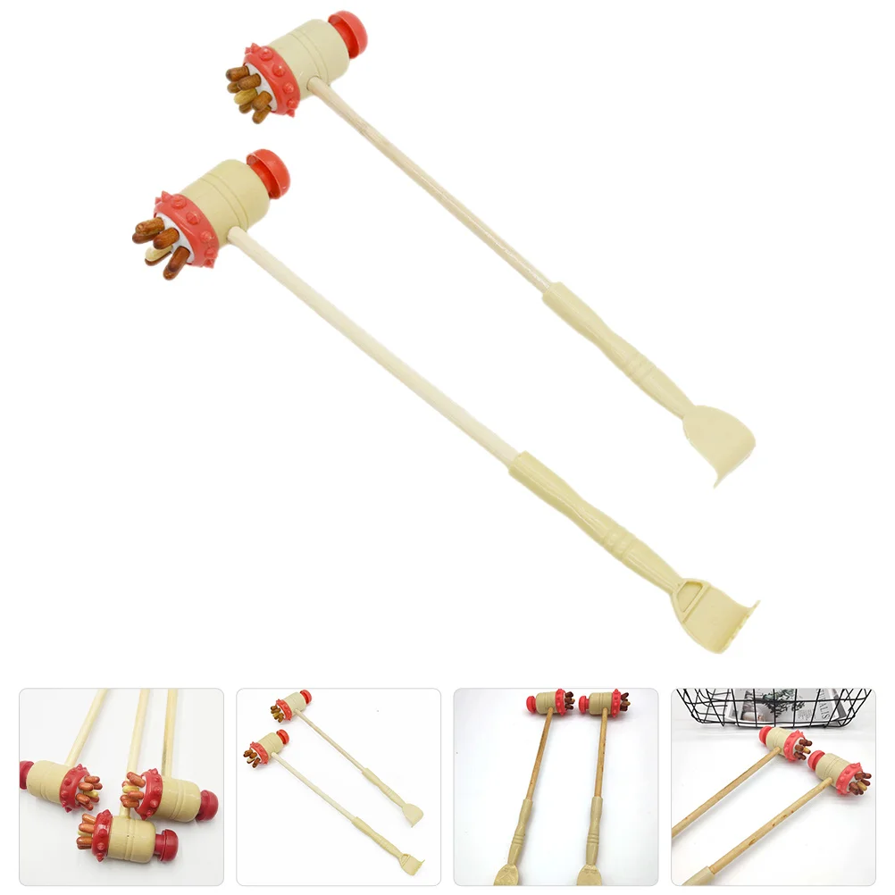 

2 шт. ручной деревянный массажный молоток портативный массажер для тела ручной скребок для спины эргономичный дизайн для плеч, шеи, ног, ног, целиком