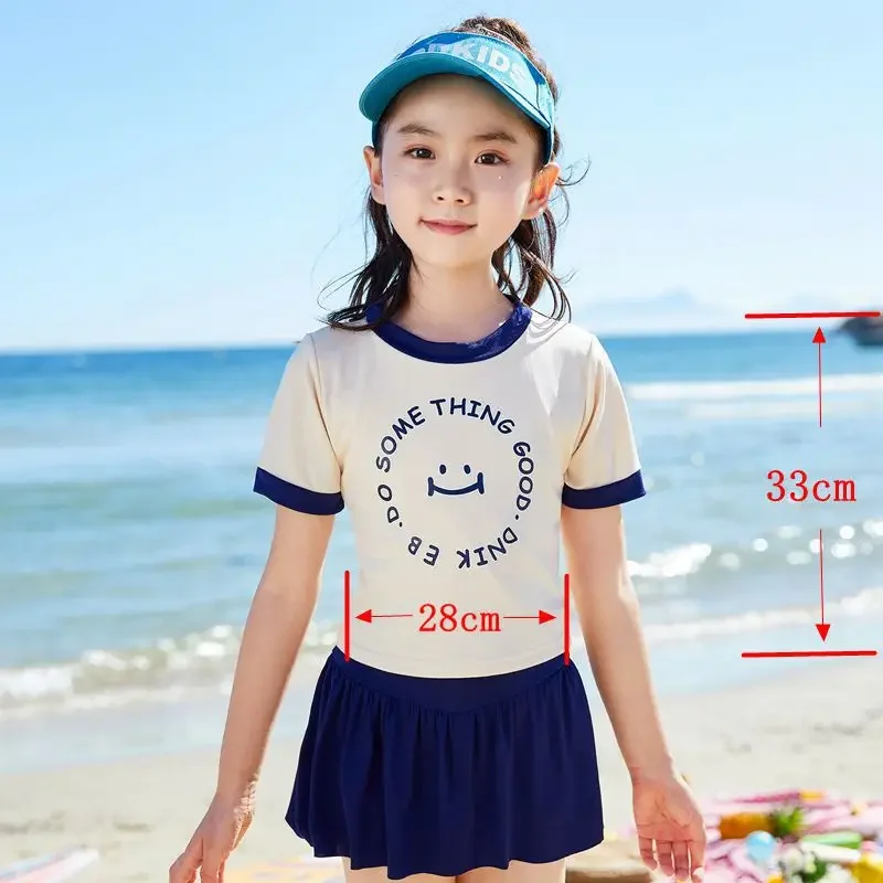 2024 Popular New Children\'s Swimsuit Girls and Babies Split Skirt Swimsuit Swimming Pool Swimsuit