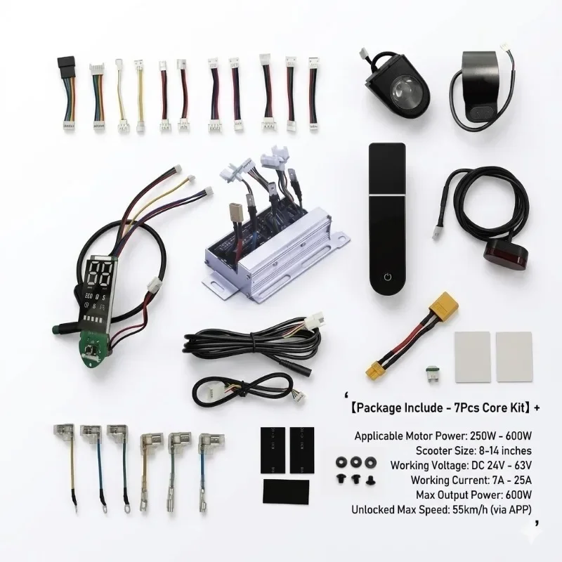 

Комплект из 7 контроллеров для самокатов 250W-600W для M365/G30 FOSTON Digma X-play 8-14 дюймов, разблокировка скорости через приложение Gsic до 55 км/ч, для самостоятельного ремонта