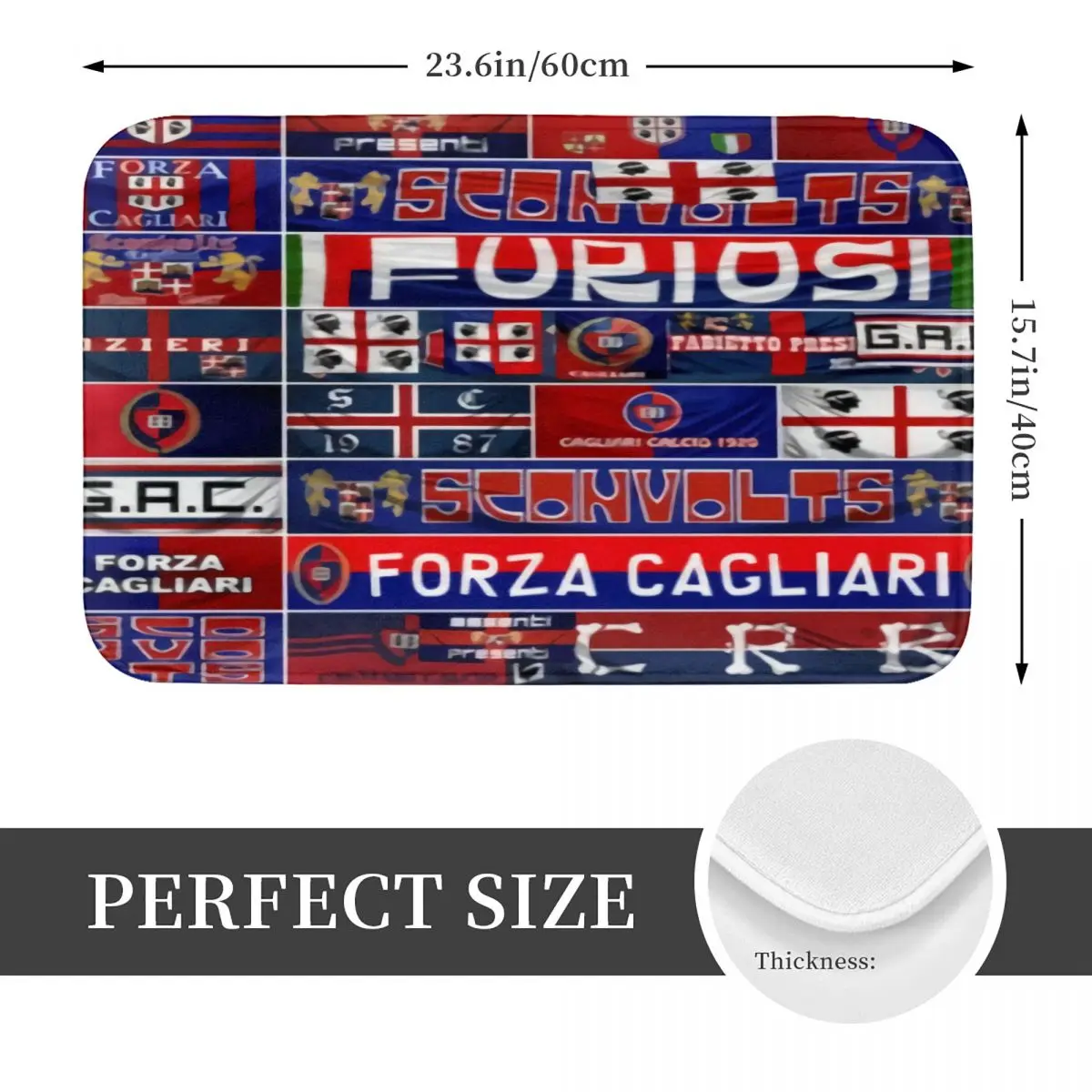 Tributo Ultras Cagliari Rossoblu Floor Mat Rug Home Bathroom Rugs Kitchen Rugs Kids Rugs Customizable