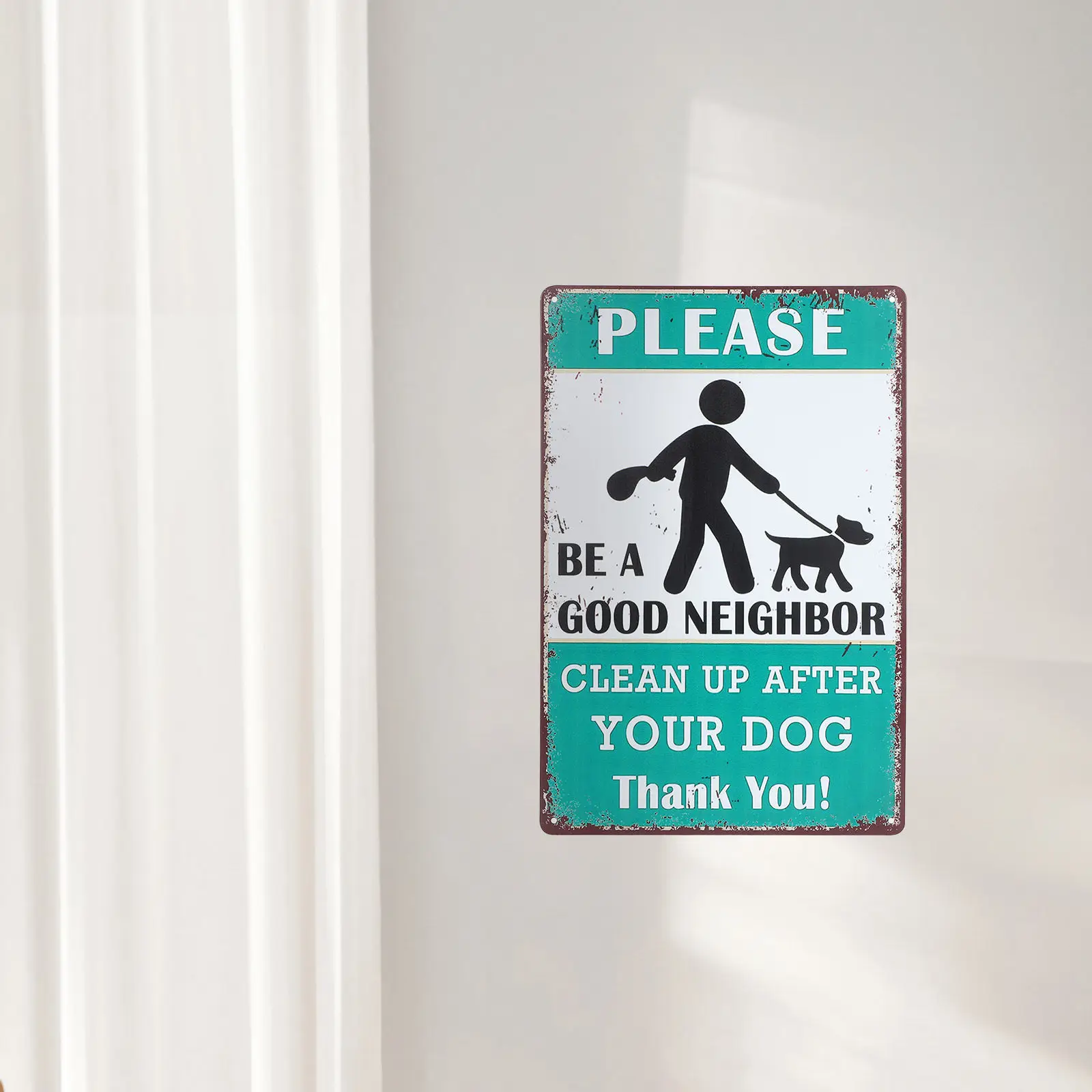 Please Clean Up After Your Puppy Metal Sign Tin Vintage Warning Sign for Lawn Yard Garden Decor