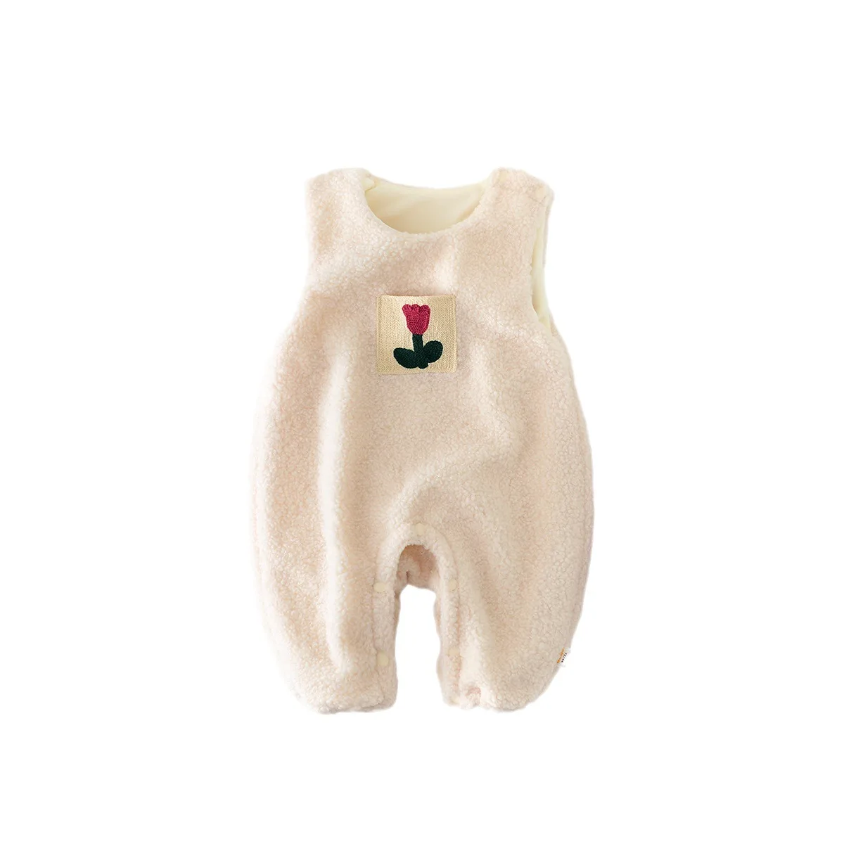 Autumn Winter 2023 Korean Baby Girls 2PCS Clothes Set Fleece Bottoming Tops Plus Velvet Thick Hairy Sleeveless Warm Romper Suit