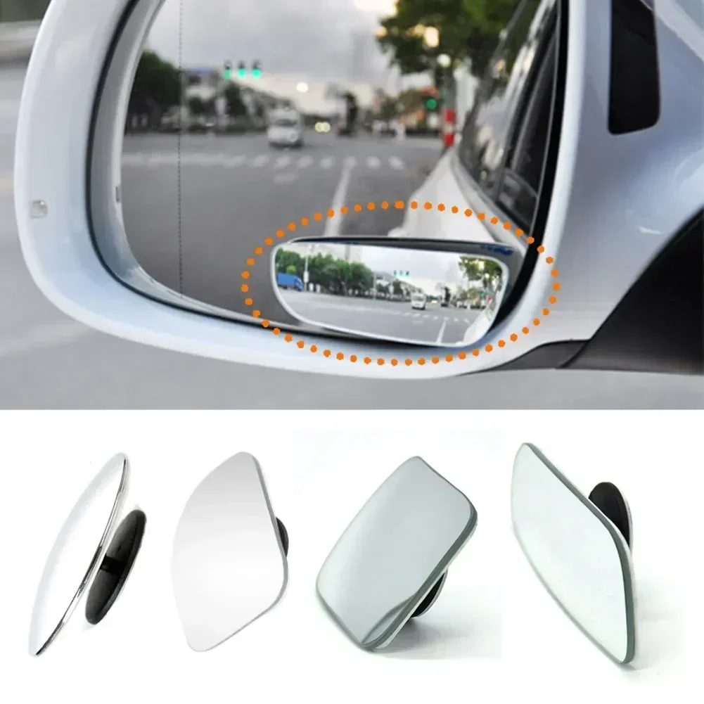 

2Pcs Universal Car Blind Spot Mirror Frameless 360 Degree Wide Angle Telescopic Inspection Parking Mirror Car Accessories