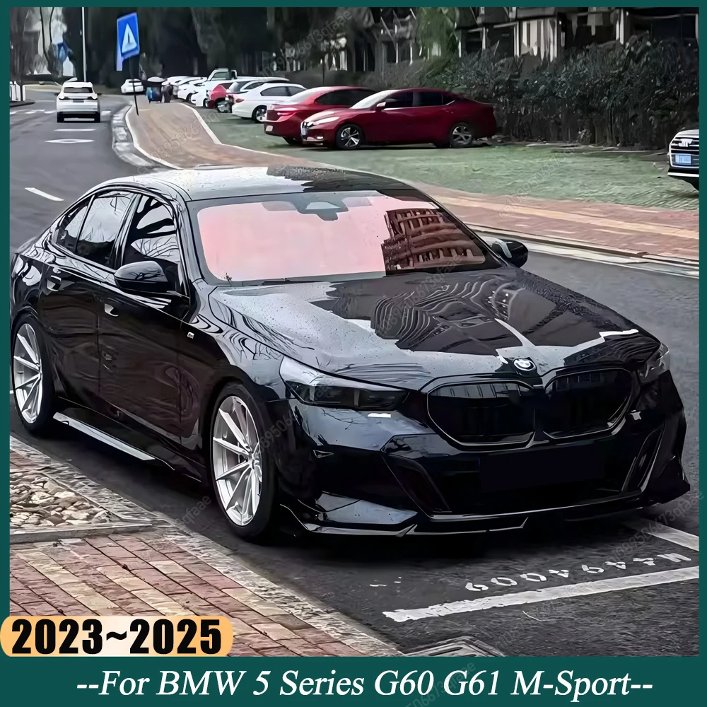 

4Pcs Car Front Bumper Lip Diffuser Splitter For BMW G60 G61 520i 520d 530e 550e i5 M60 M-Sport 2023-2025 ABS Gloss Black Tuning