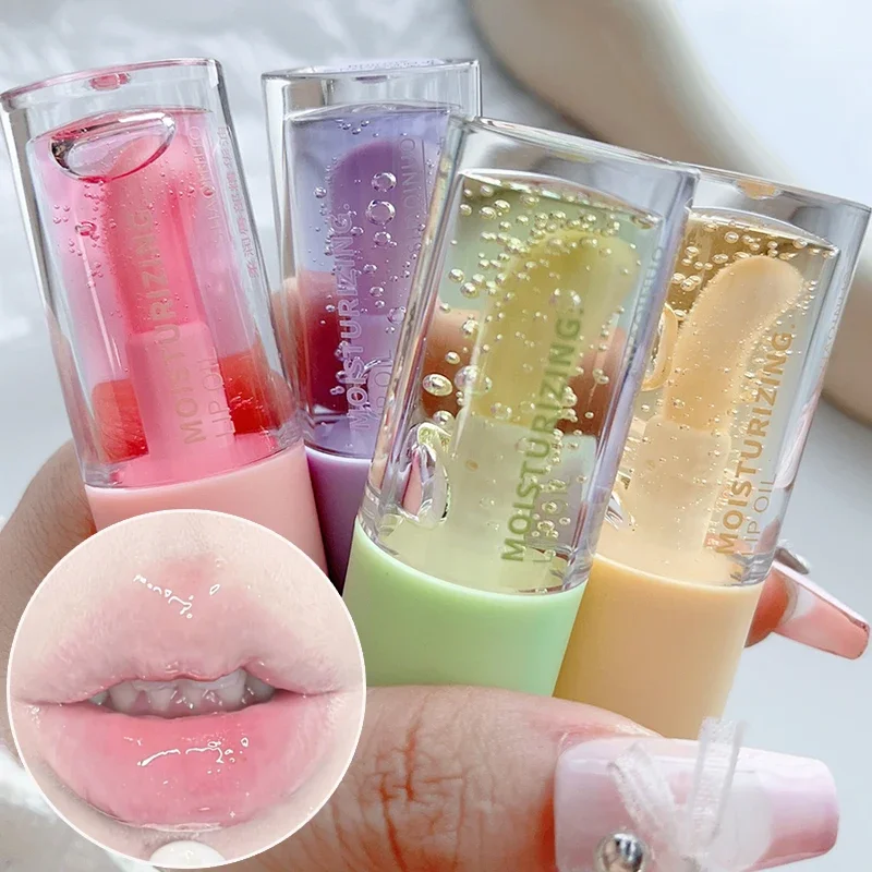 Moisturizing Fruity Lip Oil Makeup Hydrating Plumping Jelly Lip Gloss Tinted Clear Crystal Lip Blam Lips Care Lips Comestics