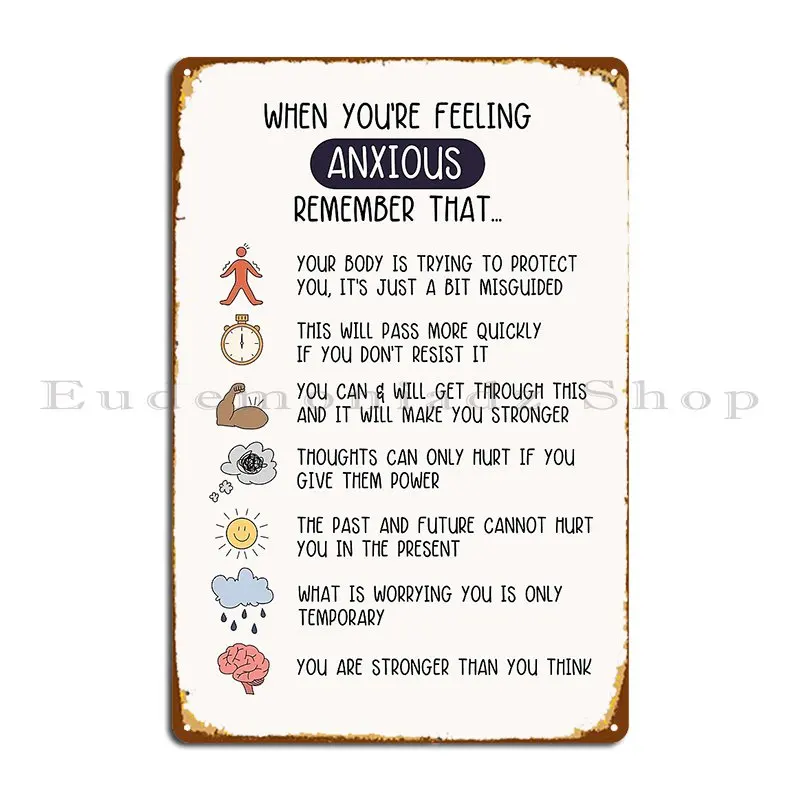 כאשר youand 39 מחדש מרגיש פוסטר מתכת חרד הדפסה מועדון אישי ליצור פוסטר שלט מותאם אישית