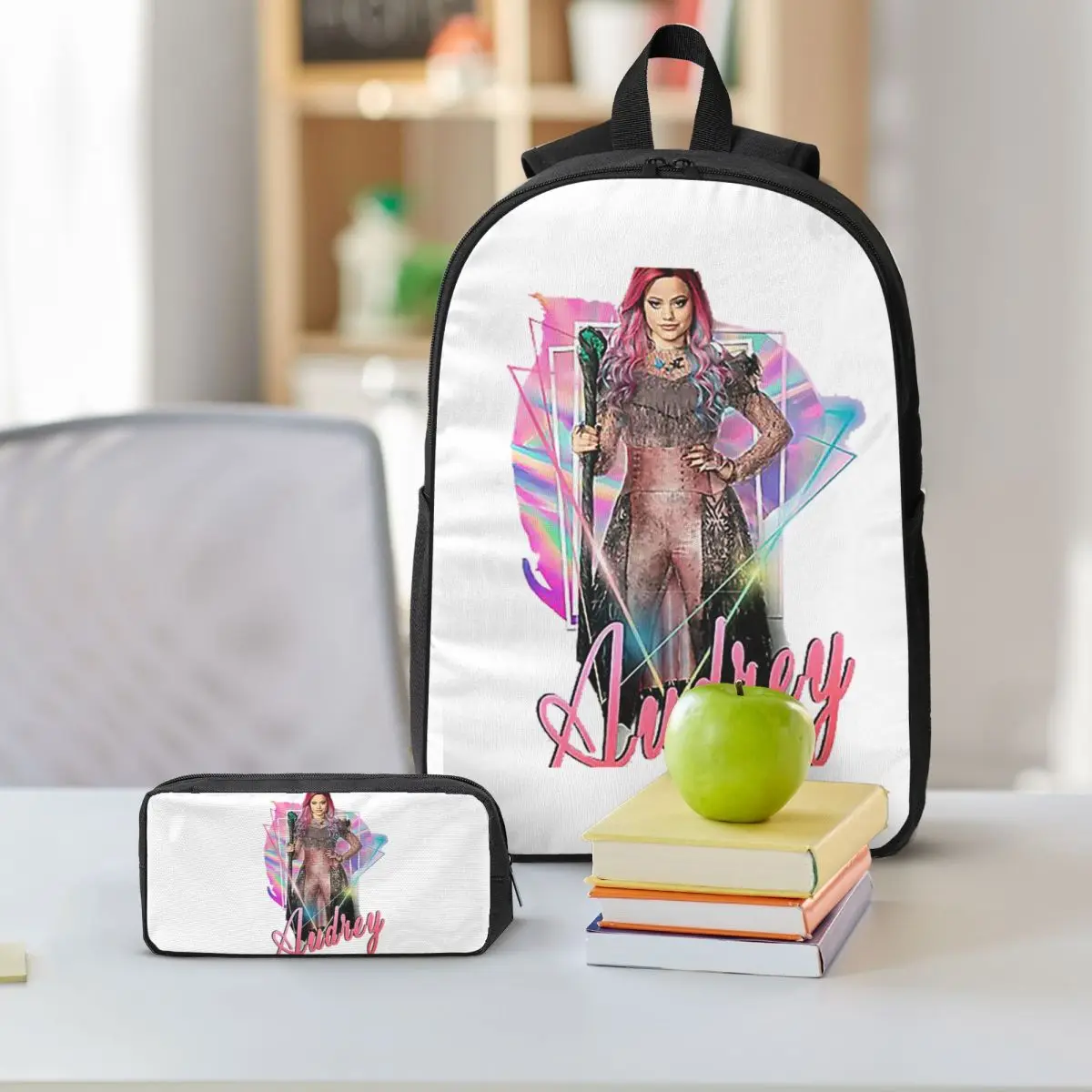 Audrey The Queen Of Mean Descendants 3 Backpack Boys Girls BookBag School Bag Shoulder Bags 3ps Insulated Lunch Bag Pencil Case