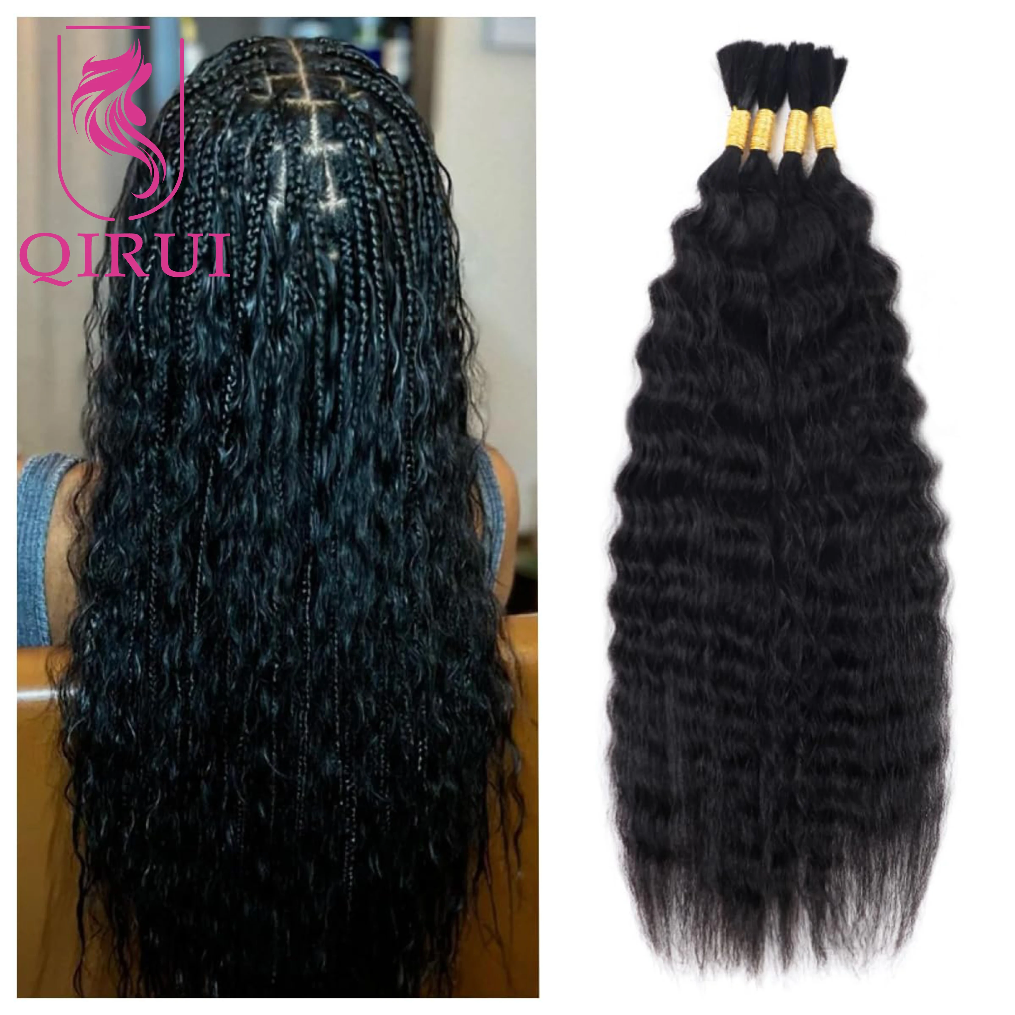 

Wave Bulk Human Hair For Braiding Burmese Boho Braids Human Hair Extensions No Weft Double Drawn Wet And Wavy Hair Bulk 3Bundles